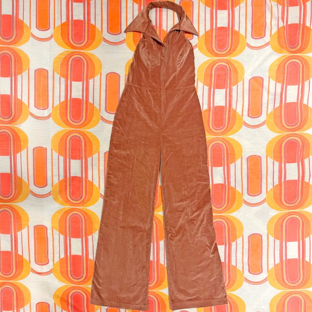 Vintage velvet halter jumpsuit